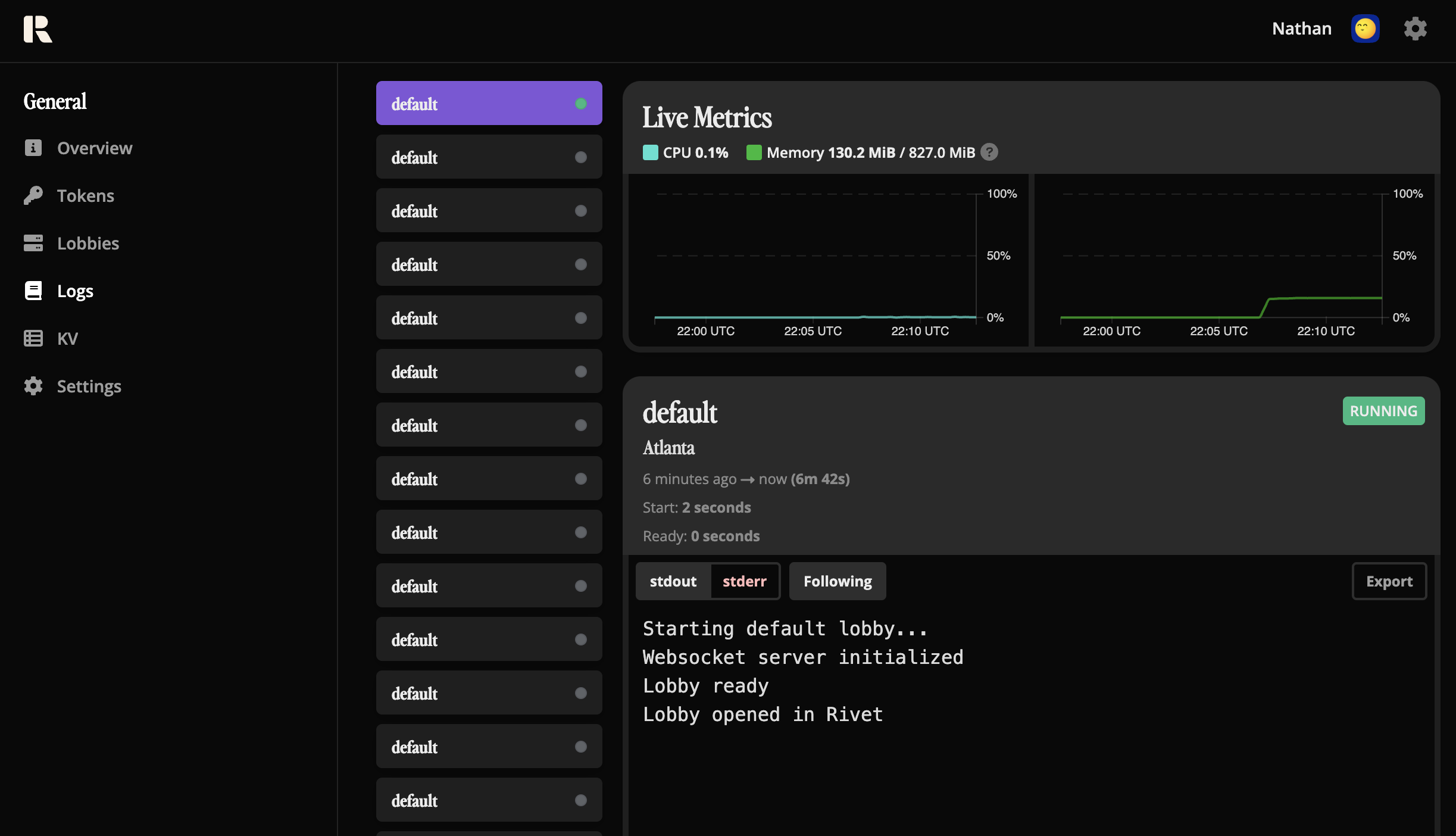 Monitoring dashboard